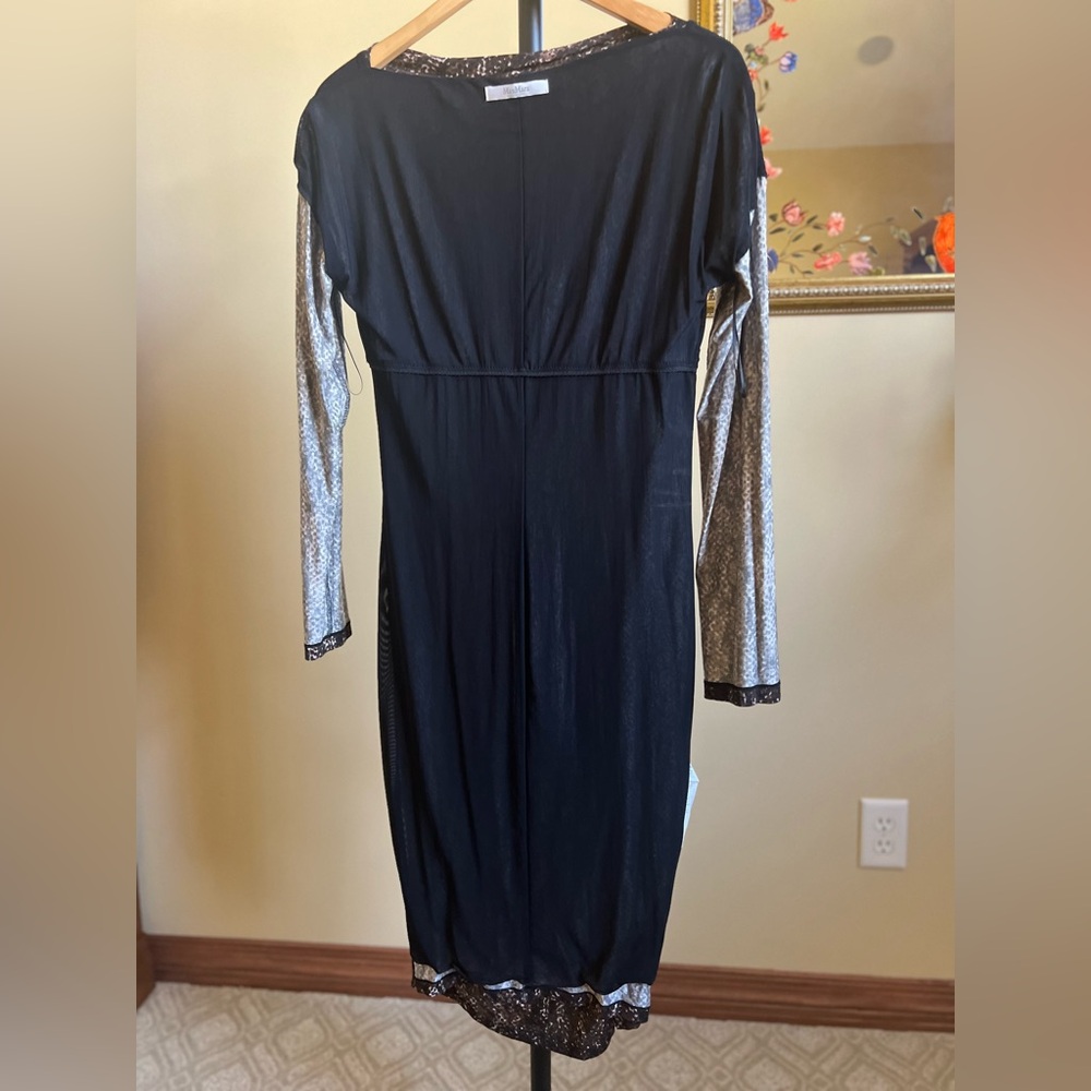 MaxMara Dress Snakeskin Tessuto Italian Jersey Brown Tan Size 14 (44) - Picture 15 of 17